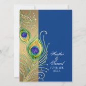 Invitation Plumes de paon moderne Faux Jewel Scroll Swirl (Dos)