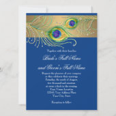 Invitation Plumes de paon moderne Faux Jewel Scroll Swirl (Devant)