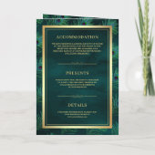 Invitation Plumes de paon Turquoise foncé Code QR Mariage mus (Dos)