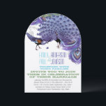 Invitation Plumes de Peacock bleu cuivre vert violet<br><div class="desc">Boho Ultra Violet Typographie Violet Vert Cuivre Bleu Peacock Plumes Mariage Invitations</div>