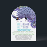 Invitation Plumes de Peacock bleu cuivre vert violet<br><div class="desc">Boho Ultra Violet Typographie Violet Vert Cuivre Bleu Peacock Plumes Mariage Invitations</div>