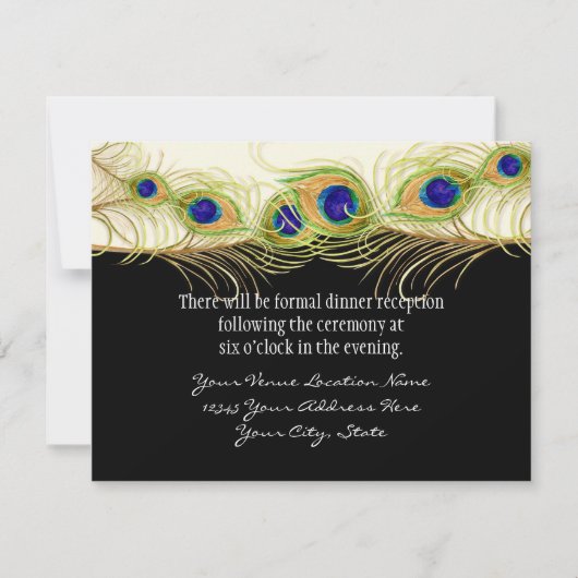 Invitation Plumes de Peacock de Swirl moderne Monogramme Mono (Devant)