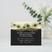 Invitation Plumes de Peacock de Swirl moderne Monogramme Mono (Debout devant)