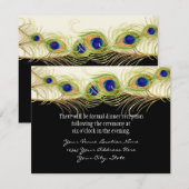 Invitation Plumes de Peacock de Swirl moderne Monogramme Mono (Devant / Derrière)