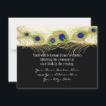 Invitation Plumes de Peacock de Swirl moderne Monogramme Mono<br><div class="desc">REMARQUE : utilisez cette taille pour les invitations rectangle 5 x 7 ou plus grandes. Il ne s'insérera pas dans l'enveloppe de taille carré. PALETTE DE COULEUR : noir, blanc, crème, or, moutarde, bleu aqua, bleu royal, violet et vert. COLLECTION DE DESIGN : Correspondance de cartes d'invitation de réception officielles....</div>