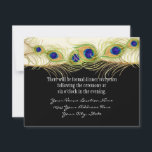 Invitation Plumes de Peacock de Swirl moderne Monogramme Mono<br><div class="desc">REMARQUE : utilisez cette taille pour les invitations rectangle 5 x 7 ou plus grandes. Il ne s'insérera pas dans l'enveloppe de taille carré. PALETTE DE COULEUR : noir, blanc, crème, or, moutarde, bleu aqua, bleu royal, violet et vert. COLLECTION DE DESIGN : Correspondance de cartes d'invitation de réception officielles....</div>