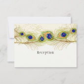 Invitation Plumes de Peacock de Swirl moderne Monogramme Mono (Dos)
