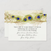 Invitation Plumes de Peacock de Swirl moderne Monogramme Mono (Devant / Derrière)