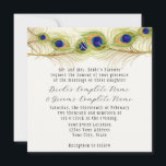 Invitation Plumes de Peacock de Swirl moderne Monogramme Mono<br><div class="desc">PALETTE DE COULEUR : blanc, crème, or, moutarde, bleu aqua, bleu royal, violet et vert. COLLECTION DE DESIGN : Votre triple monogramme est à l'envers avec une grande initiale pour votre nom de famille, puis les initiales de prénom de la mariée et du marié. Cet ensemble de faire-part de mariage...</div>