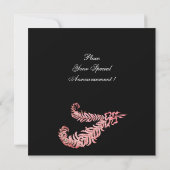 Invitation PLUMES DIAMANT ROSE , Métallic Argent (Dos)