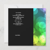 Invitation Plumes d'invitation de la fête Bulles roses noires (Dos)