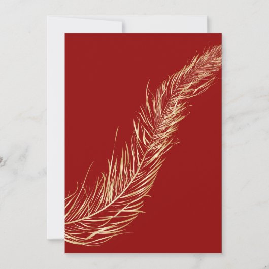 Invitation Plumes dorées (Devant)