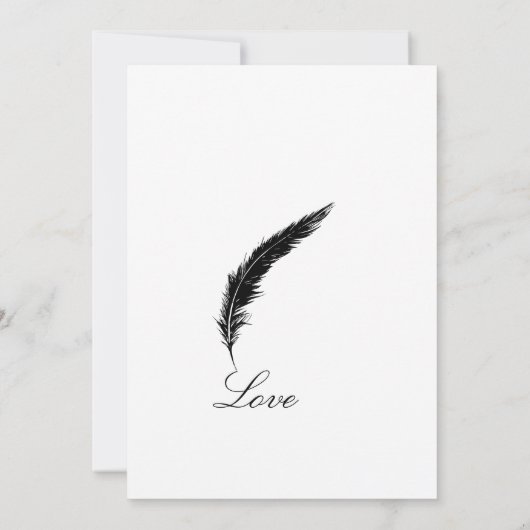 Invitation Plumes douces et blanches (Dos)