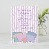 Invitation Plumes et Coussins/ Anniversaire (Debout devant)