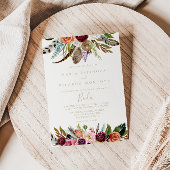 Invitation Plumes or Boho Tropical Floral Mariage espagnol