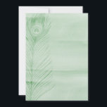 Invitation Plumes Peacock Mint<br><div class="desc">Mint Peacock Feather élégante aquarelle chic personnalisé invitations mariage Matching RSVP</div>