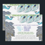 Invitation Plumes Peacock Peacock des années 20<br><div class="desc">voir plus vintages paons produits Peacock Wedding Invitations Vintage Art nouveau Peacock Bird Parade Mariage -voir plus Vintages Produits pour oiseaux</div>