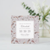 Invitation Plumes Vintages et motifs floraux - Bridesmaid (Debout devant)