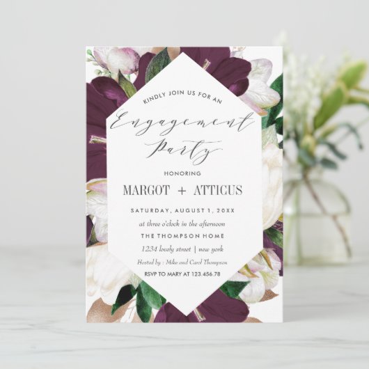 Invitation PlumMagnolia Typographie Mariage (Debout devant)