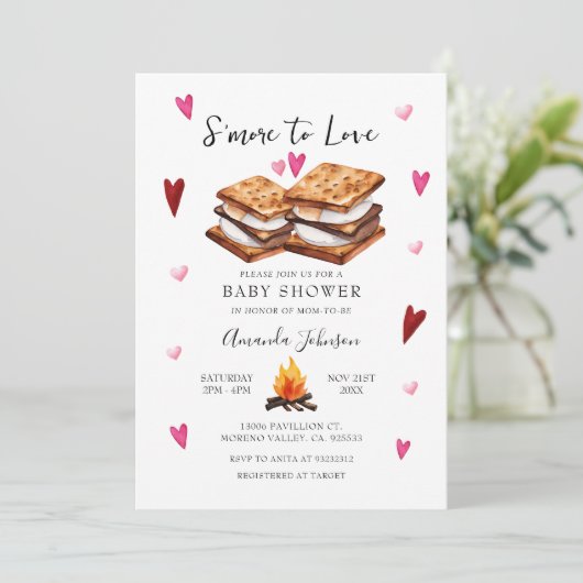 Invitation Plus à aimer Baby shower Bonfire (Debout devant)