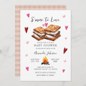 Invitation Plus à aimer Baby shower Bonfire (Devant / Derrière)