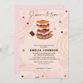 Invitation Plus à aimer coeur rose valentines Baby shower (Devant / Derrière)