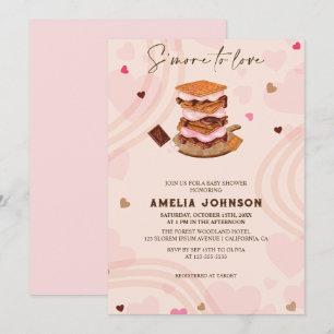 Invitation Plus à aimer coeur rose valentines Baby shower
