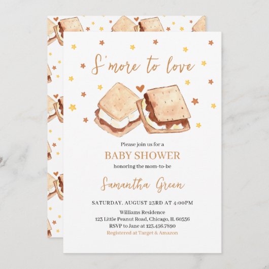 Invitation Plus à aimer le Baby shower (Devant / Derrière)