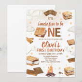 Invitation Plus d'amusement à être un anniversaire S'mores Ca (Devant / Derrière)