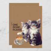 Invitation Plus de café pour les chats. (Devant / Derrière)