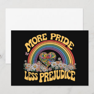 Invitation Plus de fierté Moins de préjugé Retro Rainbow Prid