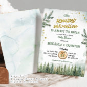 Invitation Plus grande aventure commence Baby shower forestie