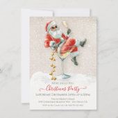 Invitation Plus Jingle Bell Père Noël Martini Noël (Devant)