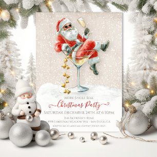 Invitation Plus Jingle Bell Père Noël Martini Noël