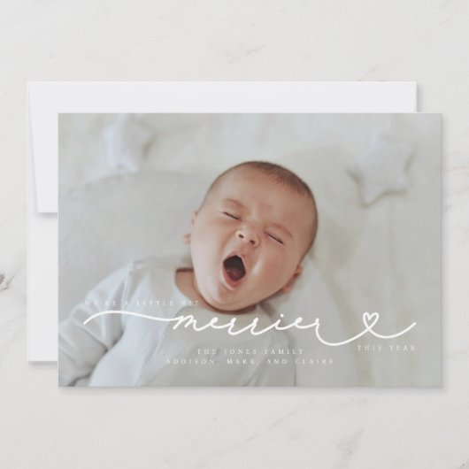 Invitation Plus l'annonce de la naissance de Noël de Merrier (Devant)