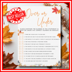 Invitation PLUS OU MOINS Baby shower Jeu Un Petit Citrouille