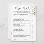 Invitation Plus Ou Moins Fleur sauvage Fête des mariées Jeu (Devant)