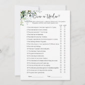 Invitation Plus Ou Sous Fête des mariées Jeu (Devant)