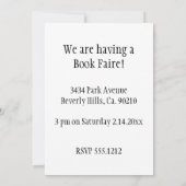 Invitation Plus que le ver de livre futé de livre (Dos)