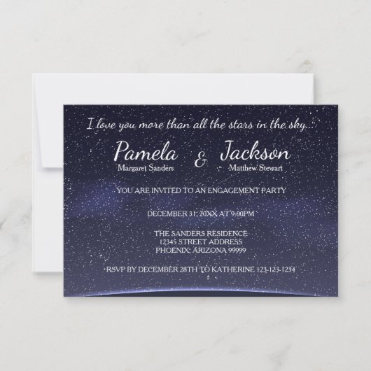 Invitation Plus Que Tous Les Étoiles-3x5Invitation Du Parti E (Devant)