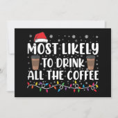 Invitation Plus susceptible de boire tout le café Noël (Devant)