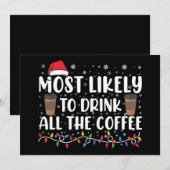 Invitation Plus susceptible de boire tout le café Noël (Devant / Derrière)