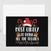 Invitation Plus Susceptible De Boire Tout Le Tequila Drôle Xm (Devant / Derrière)
