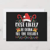 Invitation Plus susceptible de boire tout le tequila Funny Xm (Devant)