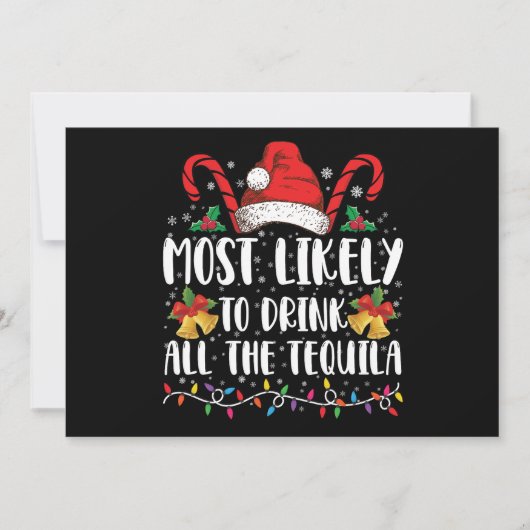 Invitation Plus susceptible de boire tout le tequila Funny Xm (Devant)