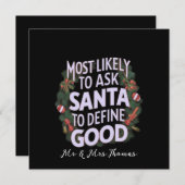 Invitation Plus susceptible de demander à Santa de définir "B (Devant / Derrière)