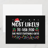 Invitation Plus susceptible de demander les cadeaux les plus  (Devant / Derrière)