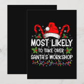 Invitation Plus susceptible de diriger l'atelier du Père Noël (Devant / Derrière)