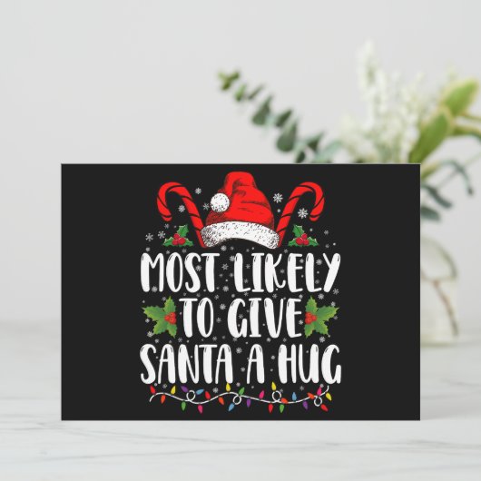 Invitation Plus Susceptible De Donner Un Câlin Au Père Noël E (Debout devant)