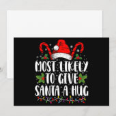 Invitation Plus Susceptible De Donner Un Câlin Au Père Noël E (Devant / Derrière)